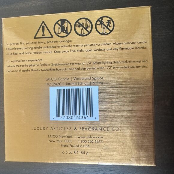 NEW LAFCO NY Luxury Candle Woodland Spruce 6.5 Fragranced Green Glass Spruce Fir - Picture 4 of 10